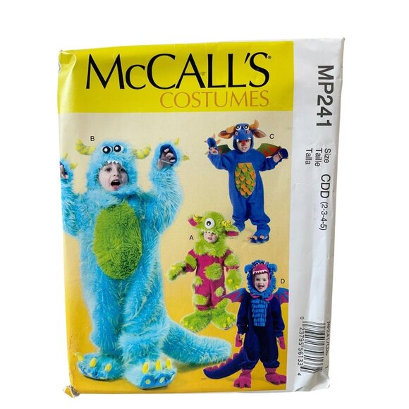 McCALL'S MP241 Kids Monster Costume Pattern Sizes 2-5 FF UNCUT - Picture 1 of 2
